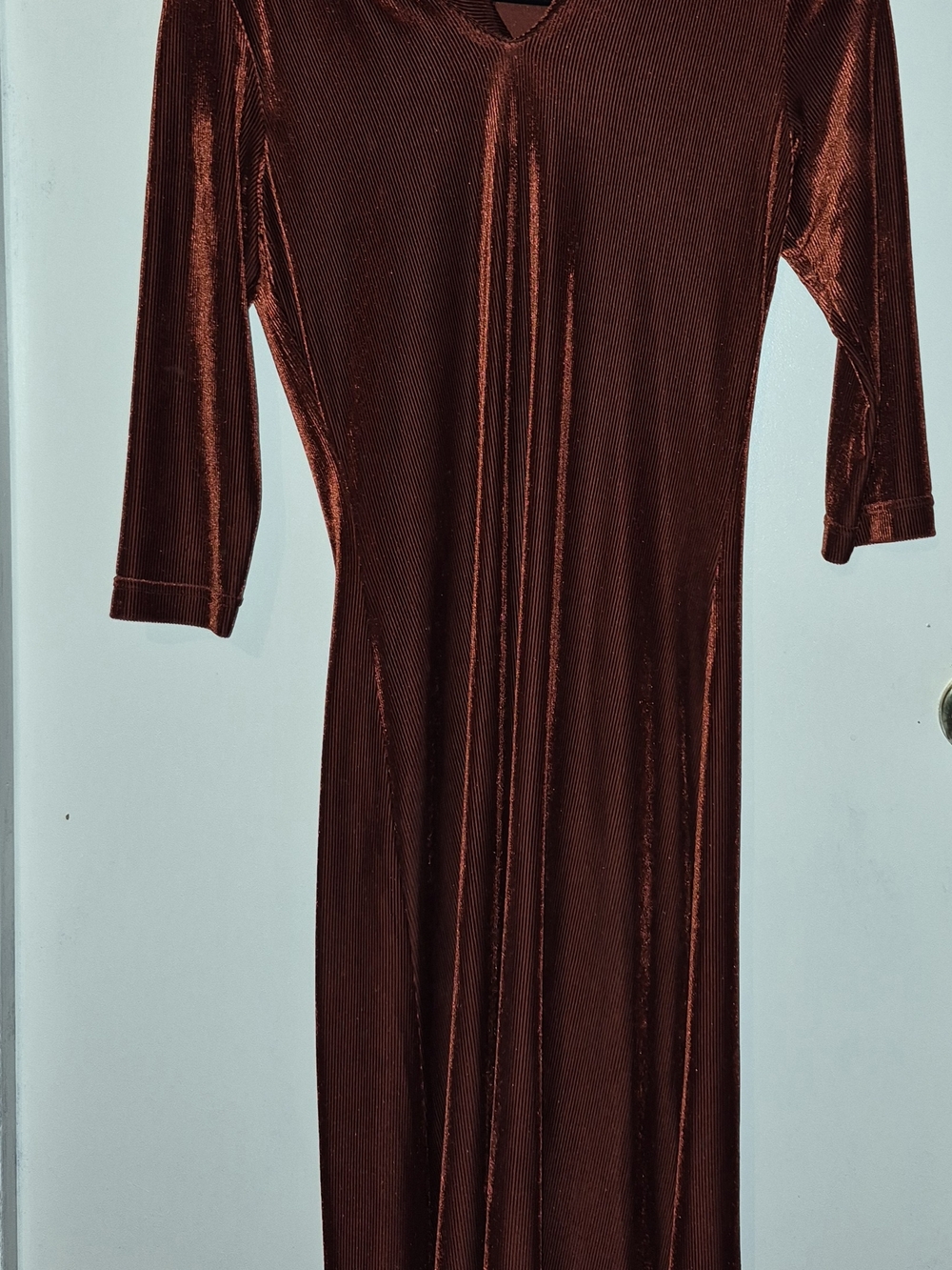 Coldwater Creek Long Velvet Dress in Rust